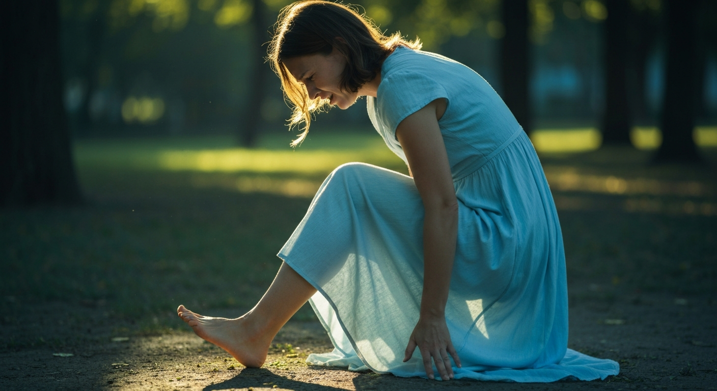 woman with severe heel pain