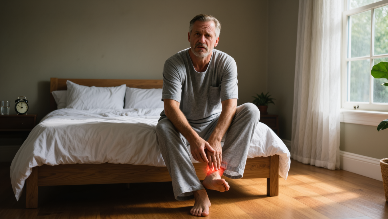 Man sitting on bed after a Sports Injury